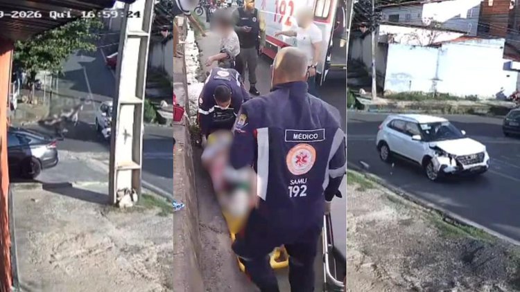 Suspeito rouba carro e atropela duas mulheres durante fuga da polícia.