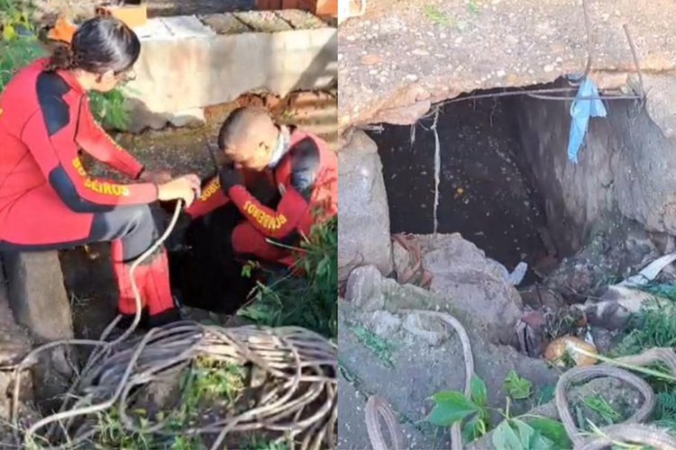 Bombeiros fazem buscas por homem que desapareceu após cair em bueiro em Teresina.