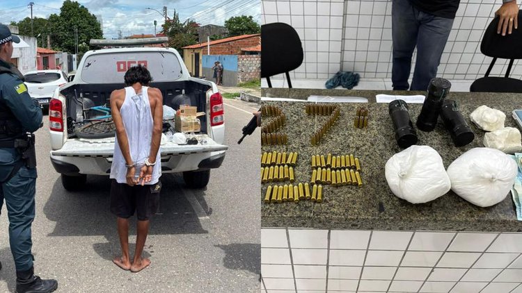 Dupla é capturada com cocaína e arsenal de armas em Parnaíba.