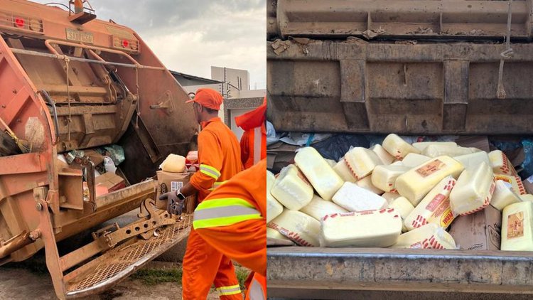 Mais de meia tonelada de queijo apreendido em carro roubado é descartado no PI.