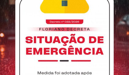 Prefeitura de Floriano decreta situação de emergência após fortes chuvas no município. (Foto: Divulgação/Prefeitura de Floriano)