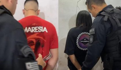 Jovem e namorada presos por sequestro e roubo contra motoristas em Teresina. (Foto: Polícia Civil) Jovem e namorada presos por sequestro e roubo contra motoristas em Teresina. (Foto: Polícia Civil)