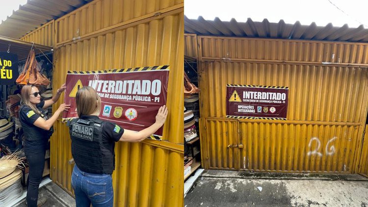 Polícia interdita trailer que vendia drogas no Mercado Central de Teresina.