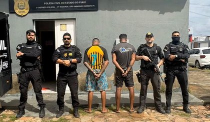 Suspeitos de roubo violento a idosa de 73 anos são presos no PI. (Foto: Divulgação/Polícia Civil) Suspeitos de roubo violento a idosa de 73 anos são presos no PI. (Foto: Divulgação/Polícia Civil)