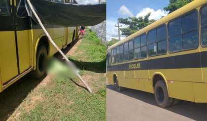 Acidente com ônibus escolar deixa mulher morta no Piauí. (Foto: Divulgaão/Polícia Militar) Acidente com ônibus escolar deixa mulher morta no Piauí. (Foto: Divulgaão/Polícia Militar)