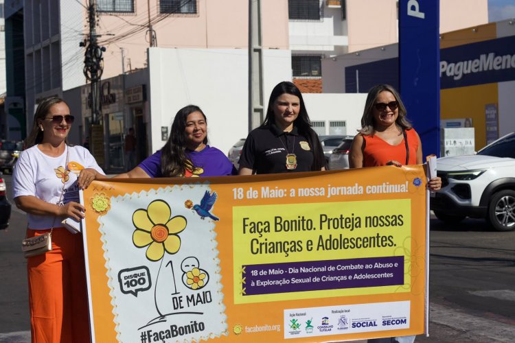 Assistência Social de Floriano realiza ato ‘Faça Bonito’ em alusão ao Maio Laranja.