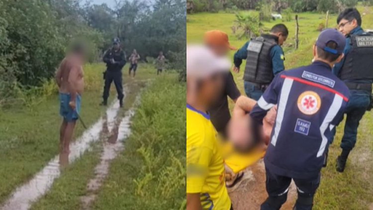 Homem tem surto psicótico e ameaça familiares com facão em José de Freitas.
