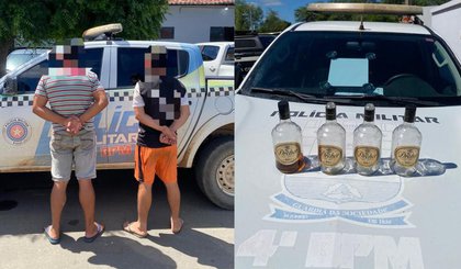Pai é detido por embriagar filho de 15 anos no Piauí. (Foto: Reprodução/Polícia Militar) Pai é detido por embriagar filho de 15 anos no Piauí. (Foto: Reprodução/Polícia Militar)