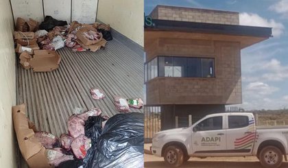 Quase 850 kg de carne de boi vencida são apreendidos em caminhão sem refrigeração (Foto: Divulgação/Adapi) Quase 850 kg de carne de boi vencida são apreendidos em caminhão sem refrigeração (Foto: Divulgação/Adapi)