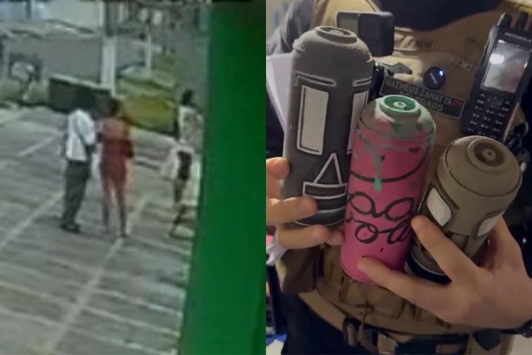 Três suspeitos de pichação em quase 40 locais são alvo de operação policial.