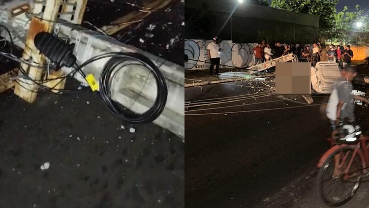 Adolescente de 16 anos morre após ser atingido por transformador em acidente.