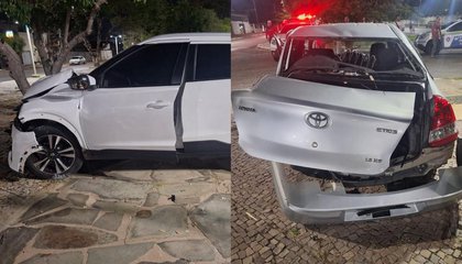 Colisão entre carros deixa três feridos em Parnaíba. (Foto: Divulgação/Polícia Militar