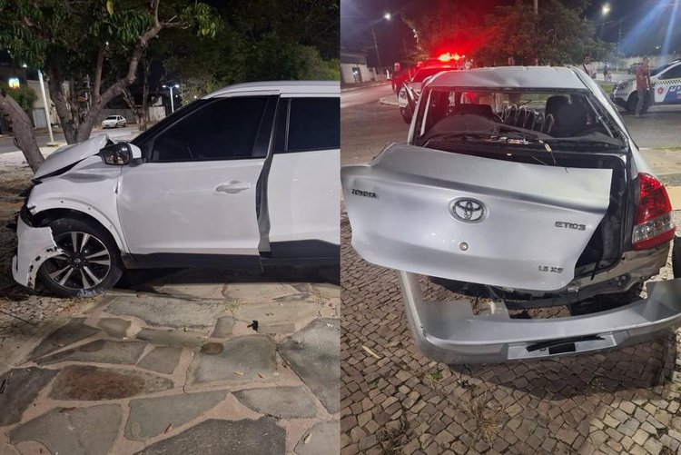Colisão entre carros deixa três feridos em Parnaíba.