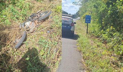 Corpo em decomposição é encontrado ao lado de moto na BR-343