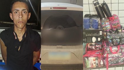 Dupla é detida após série de assaltos em Teresina; produtos são recuperados. (Foto: Divulgação/Polícia Militar
