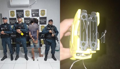 Homem agride esposa, tenta resistir à prisão e é contido com taser. (Foto: Divulgação/Polícia Militar
