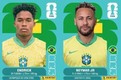 Panini lança novas figurinhas de Neymar e Endrick para álbum da Copa