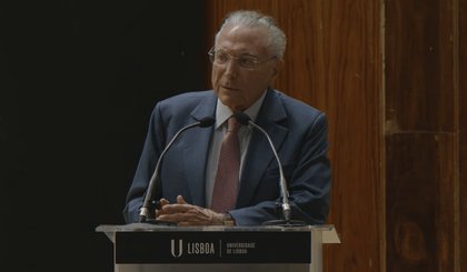Temer apoia ação dos EUA contra crime organizado. (Foto: Reprodução/Fórum de Lisboa) Temer apoia ação dos EUA contra crime organizado. (Foto: Reprodução/Fórum de Lisboa)