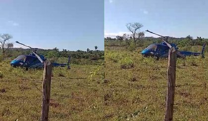Helicóptero faz pouso emergencial em quintal de residência no PI