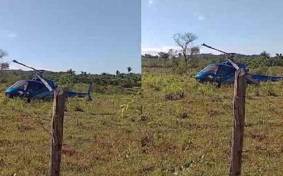 Helicóptero faz pouso emergencial em quintal de residência no PI