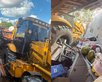 Trator desgovernado invade casa em Teresina. (Foto: Reprodução